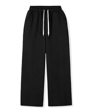 [논기모or기모] 와이드핏 트레이닝 밴딩 팬츠 (블랙)