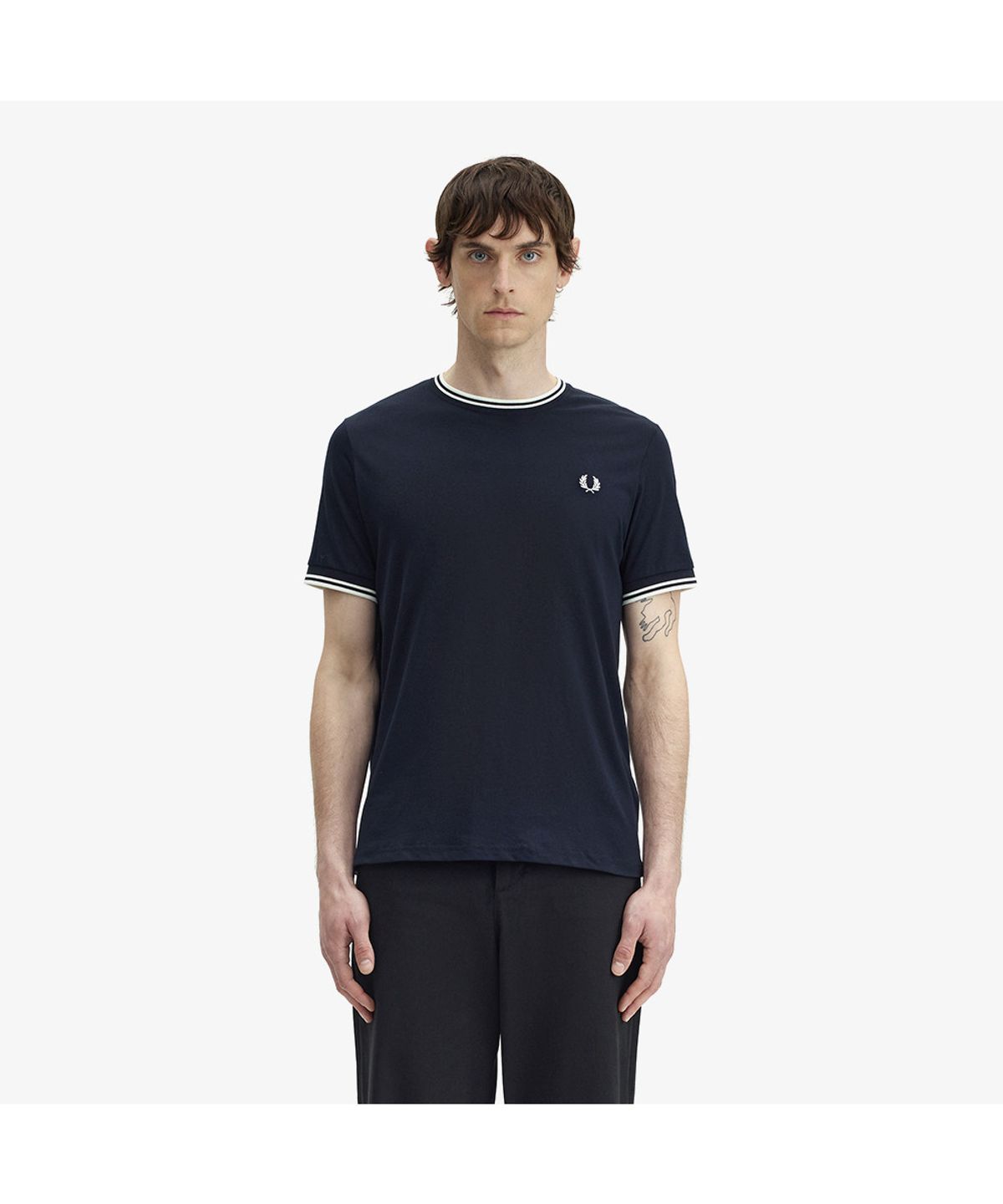 프레드페리(FRED PERRY) [Baseline] 트윈 팁 티셔츠 - 네이비 M1588-795