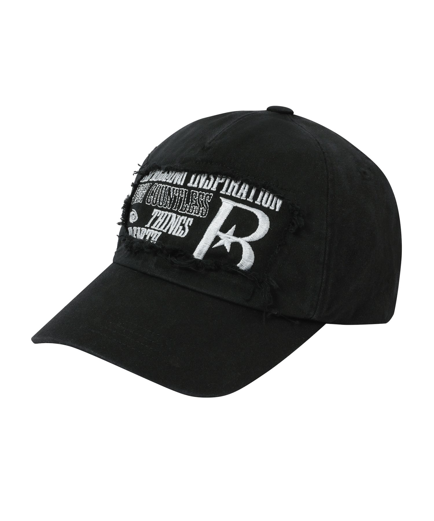 BAUF☆B LOGO DAMAGE BALL CAP MUSINSA | BAUF B LOGO Damage Ball Cap [All Black]