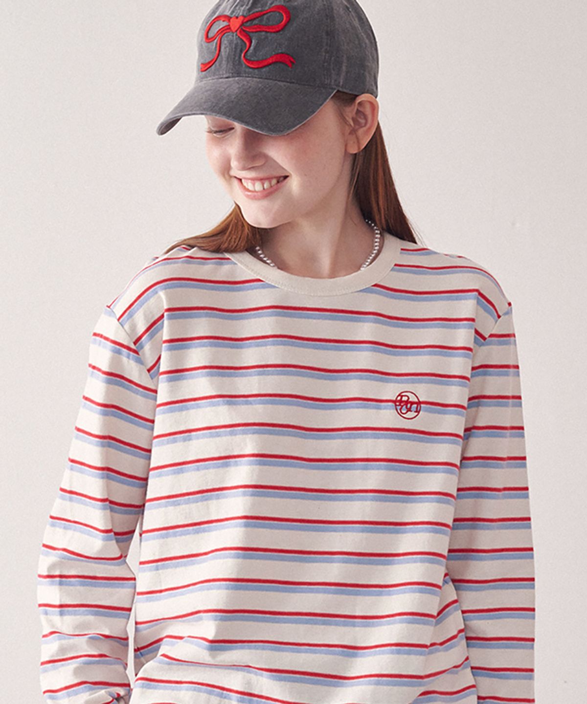 론론(RONRON) MULTI STRIPE LONG SLEEVE IVORY