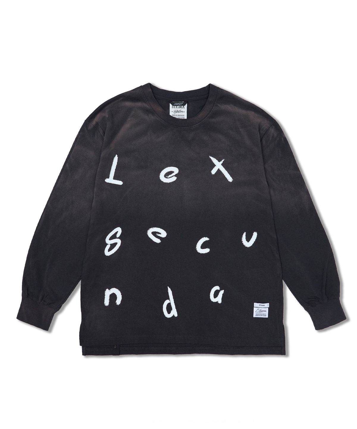스티그마(STIGMA) Lexsecunda Vintage-Like Oversized Long Sleeves T-Shirts Black
