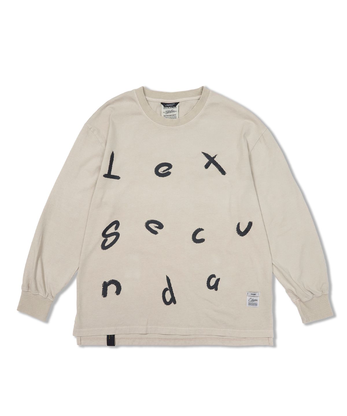 스티그마(STIGMA) Lexsecunda Vintage-Like Oversized Long Sleeves T-Shirts  Beige