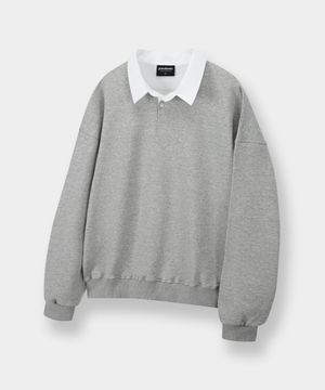 럭비 오버핏 카라 맨투맨 (그레이)
