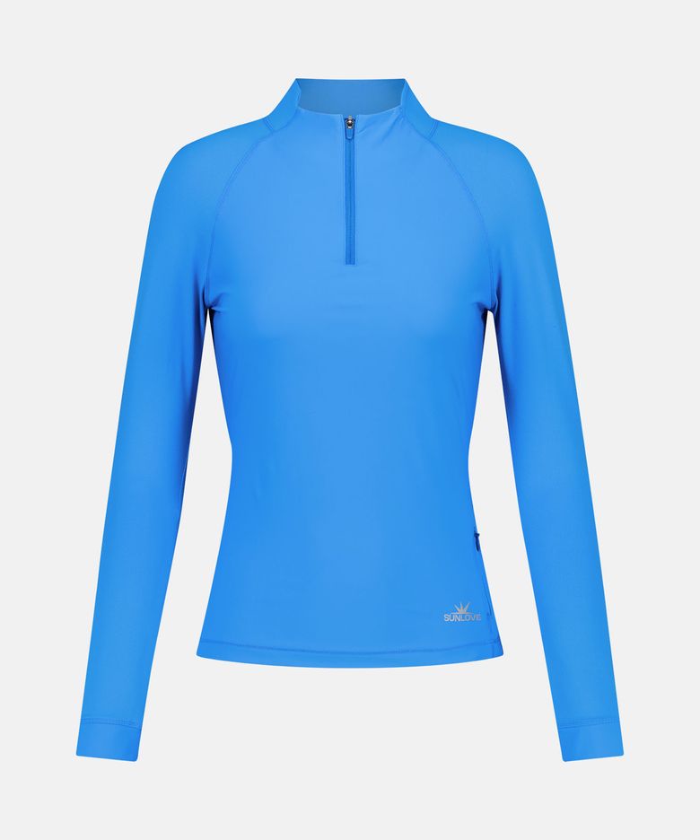 W Dry Half Zip L/S Tee Blue