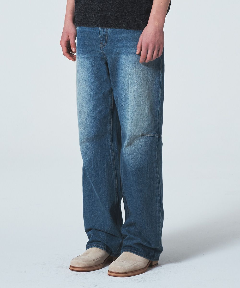 【MAISON MINED】24SS★ DAMAGE DART SEMI WIDE DENIM PANTS MUSINSA | MAISON MINED DART BRUSH SEMI WIDE DENIM PANTS