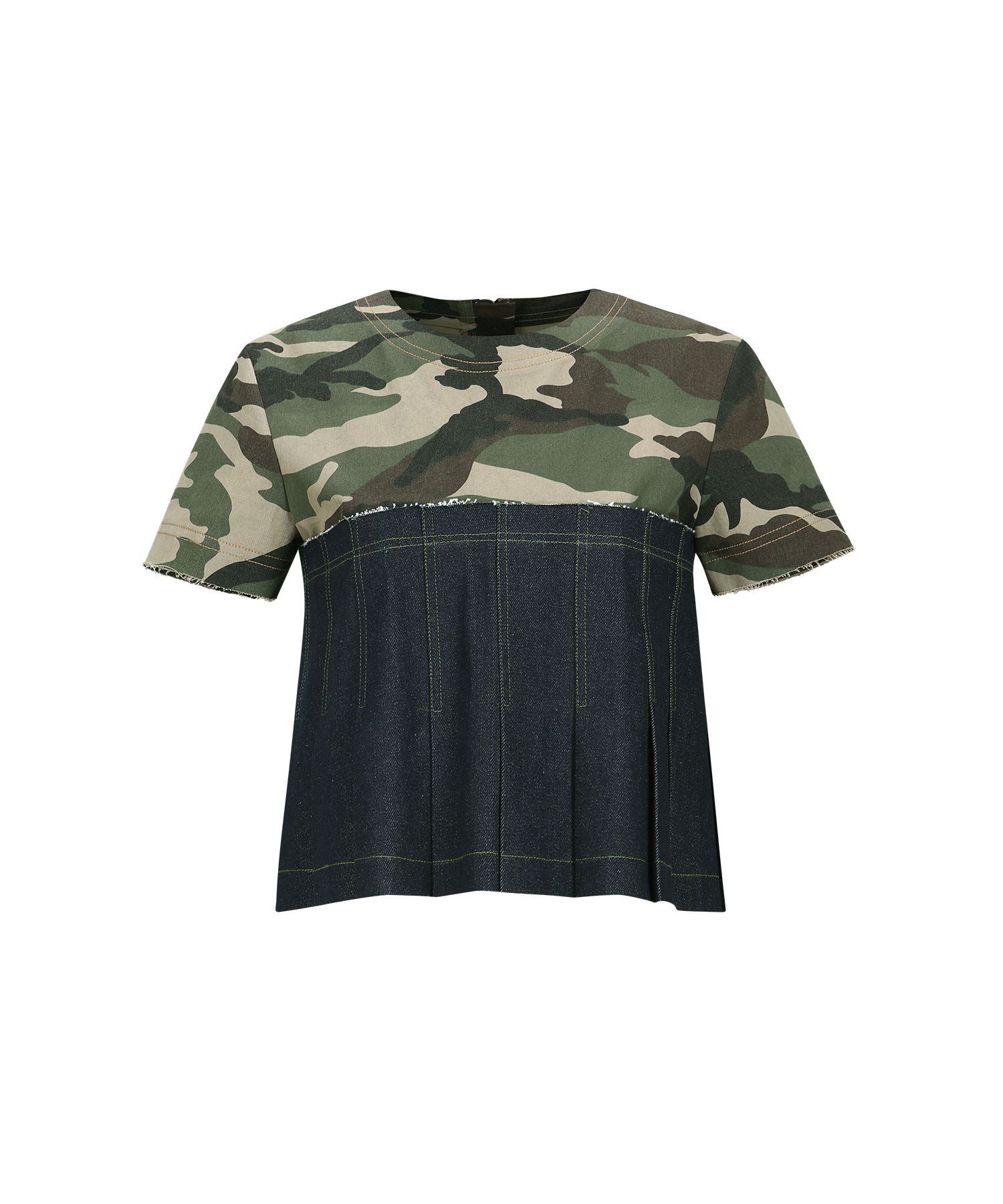 ★Andersson Bell★CAMOUFLAGE PLEATS DENIM TOP MUSINSA公式 | ANDERSSON BELL FOR WOMEN Camouflage Pleats