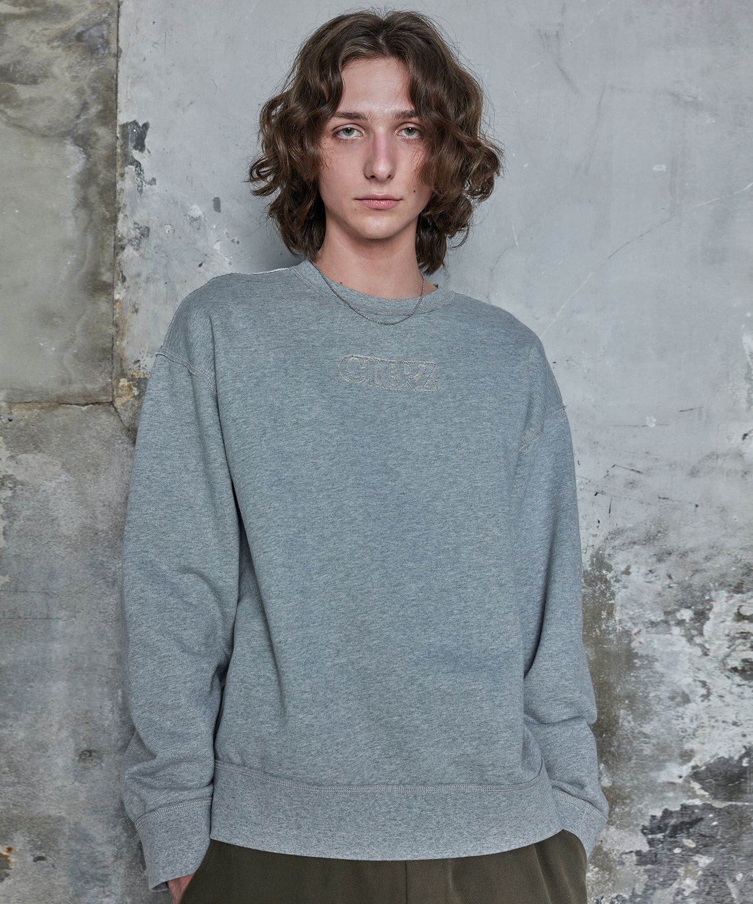 ★ citybreeze★ CTBRZ APPLIQUE SWEATSHIRT MELANGE GREY CMG1 MUSINSA | CITYBREEZE CTBRZ APPLIQUE SWEATSHIRT_MELANGE GREY