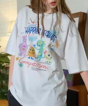 DTP 해피 데이 반팔티 화이트