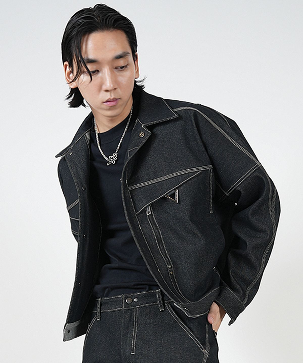 블랙비스트(VLACK VEAST) VC4301 _DENIM JACKET _Charcoal Gray