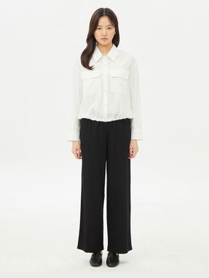 여성) 리넨라이크 밴딩 와이드 팬츠_MSE2PP2602