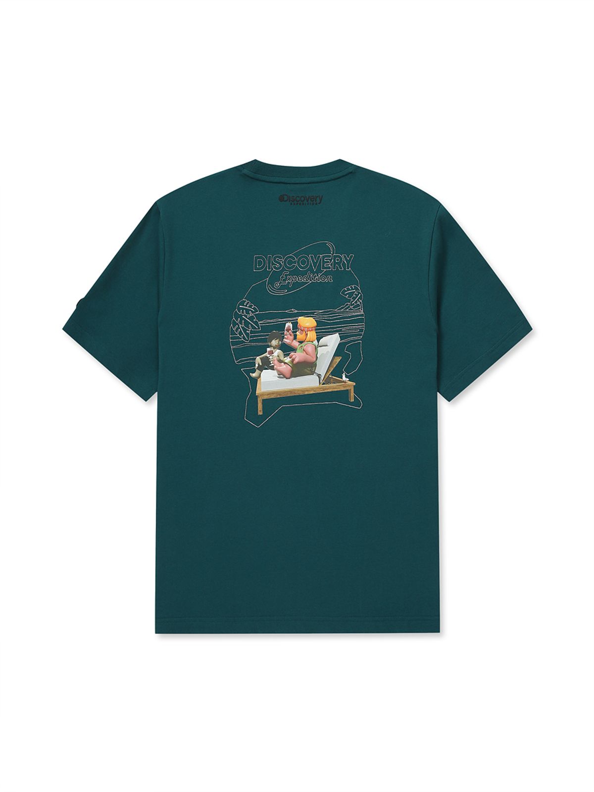 디스커버리 익스페디션(DISCOVERY EXPEDITION) 메인크루 아웃도어 비치 그래픽 티셔츠 (D/TURQUOISE)