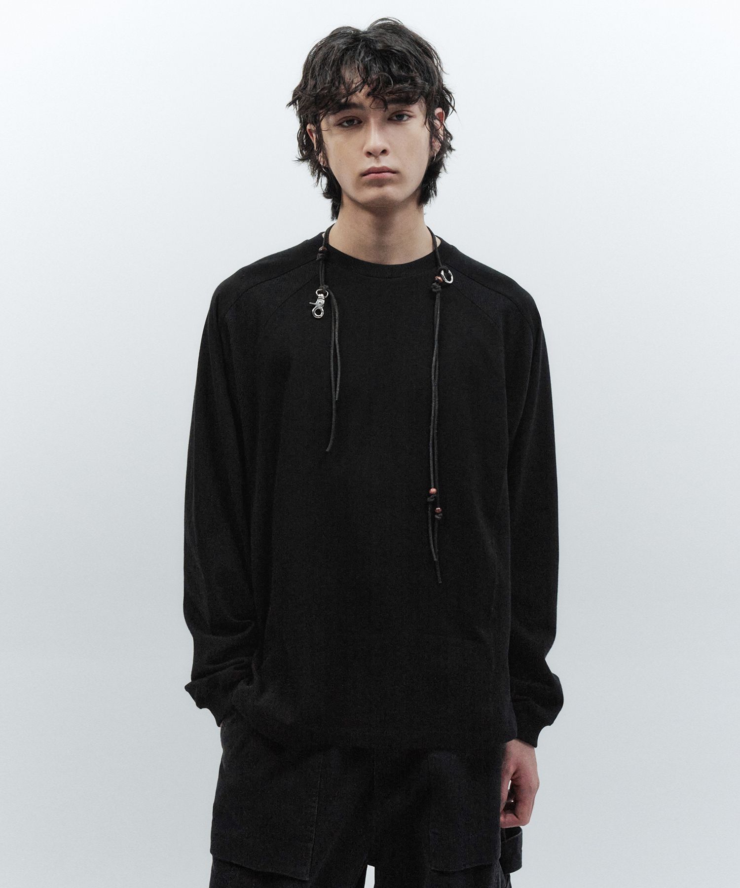 【INSILENCE】WAFFLE MIXED LONG SLEEVE MUSINSA | INSILENCE Waffle Mixed Long Sleeve BLACK