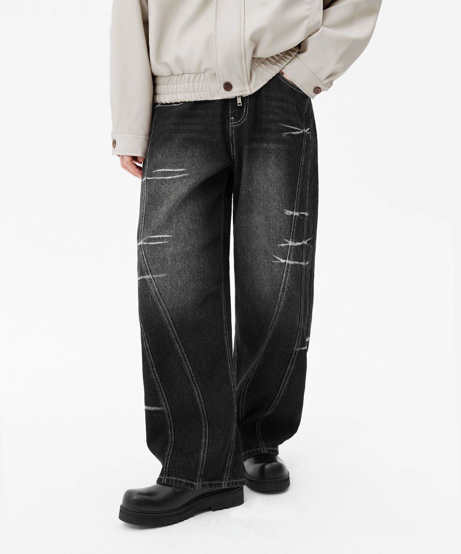 MUSINSA | TRILLION Domingo pinch cut wide denim pants