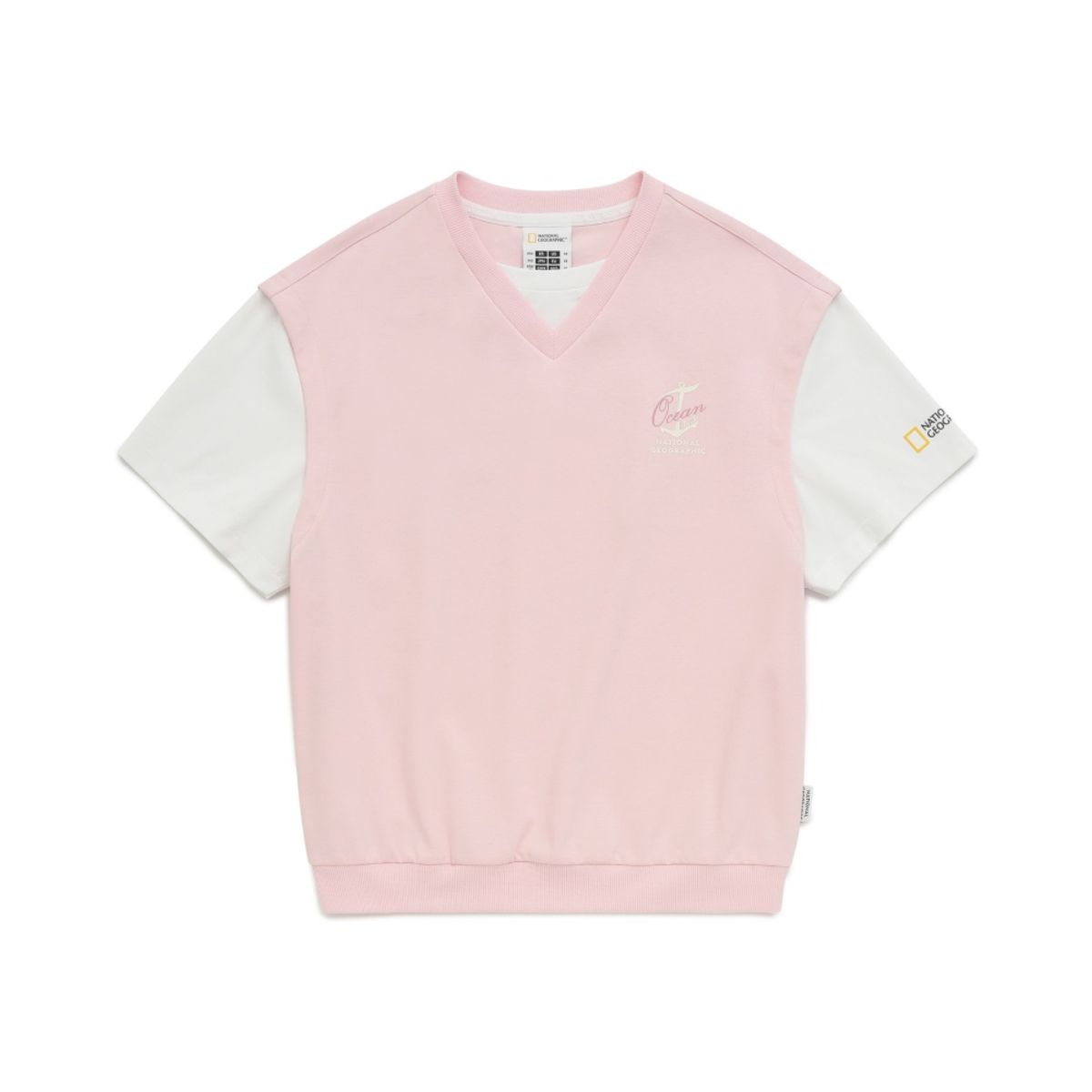 내셔널지오그래픽 키즈(NATIONAL GEOGRAPHIC KIDS) K242UTS980 수피마 레이어드 반팔 PINK