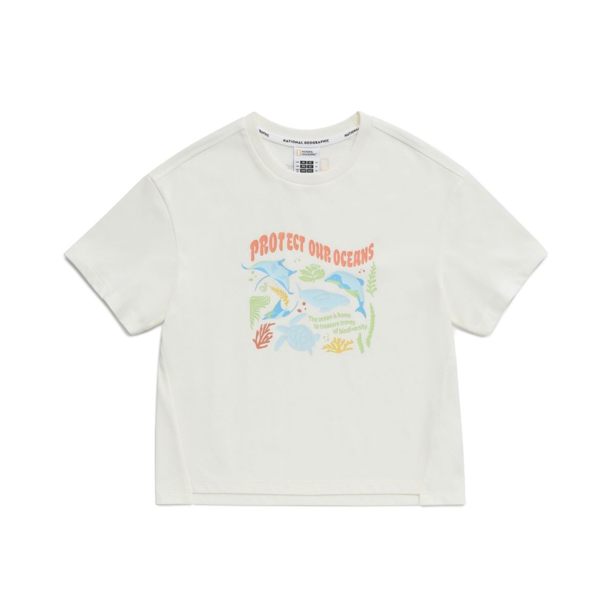 내셔널지오그래픽 키즈(NATIONAL GEOGRAPHIC KIDS) K242GTS920 여아 그래픽 반팔 IVORY