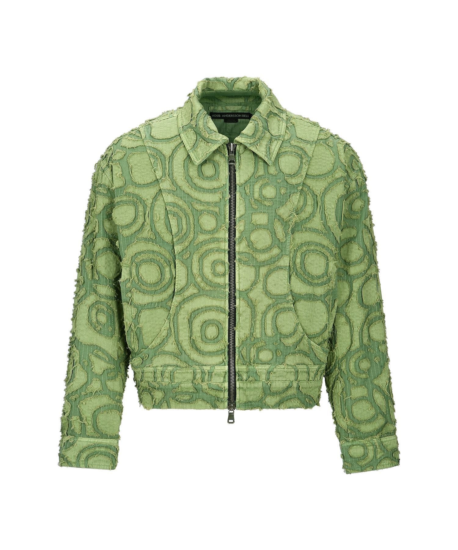 MUSINSA | ANDERSSON BELL Burnout Dyed Zip-Up Jacket awa589m (GREEN)