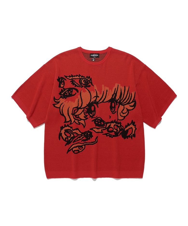 GHOST EYES BIG BIG KNIT TEE_RED(NG2EMUK605A)