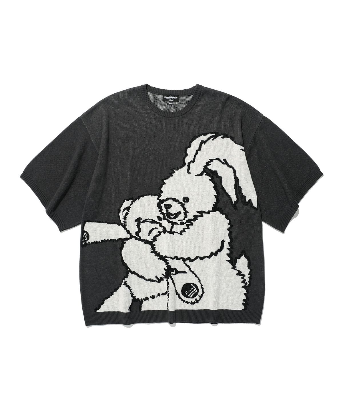 나이스고스트클럽(NICEGHOSTCLUB) KIDNAPPING BIG BIG KNIT TEE_CHARCOAL(NG2EMUK604A)