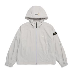 N242WFT960 여성 아델리 경량 우븐 후드 세미 크롭 집업 ICE GREY