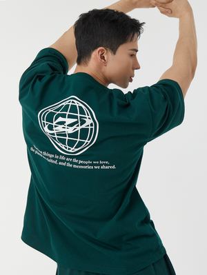 시그니처 서클 오버핏 반팔 티셔츠 (그린) 24TS05