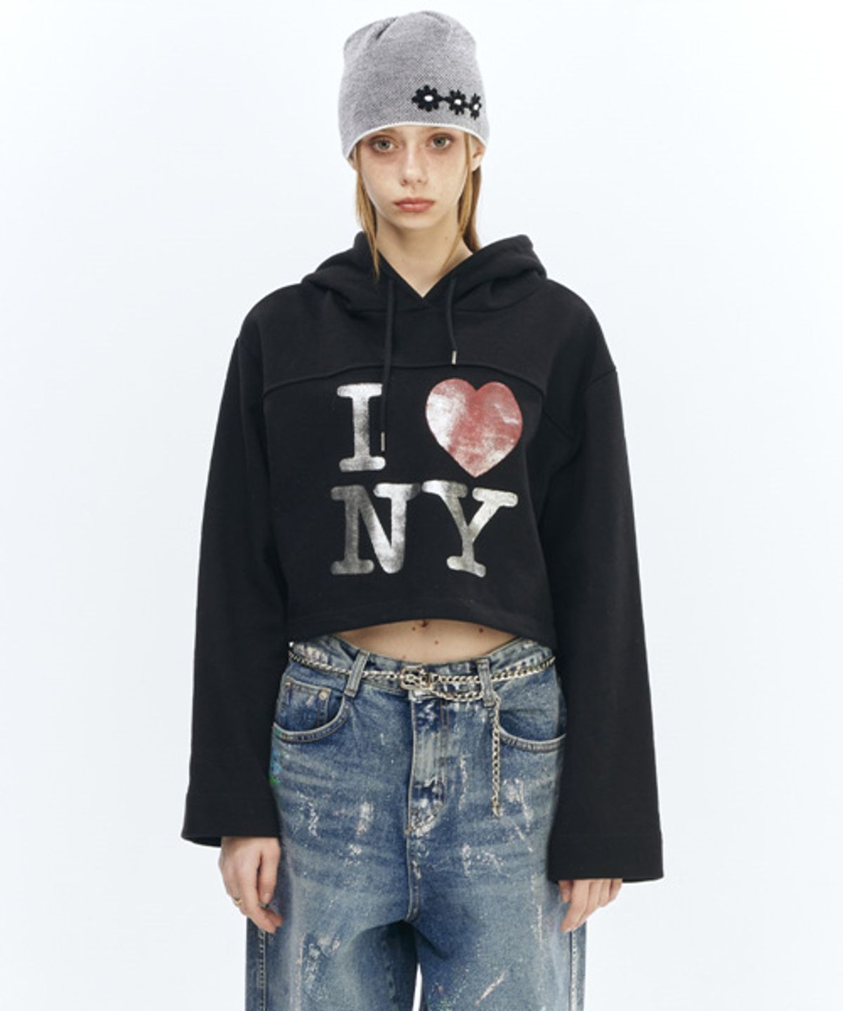 그레이티스트(THE GREATEST) Crop Hoody Black