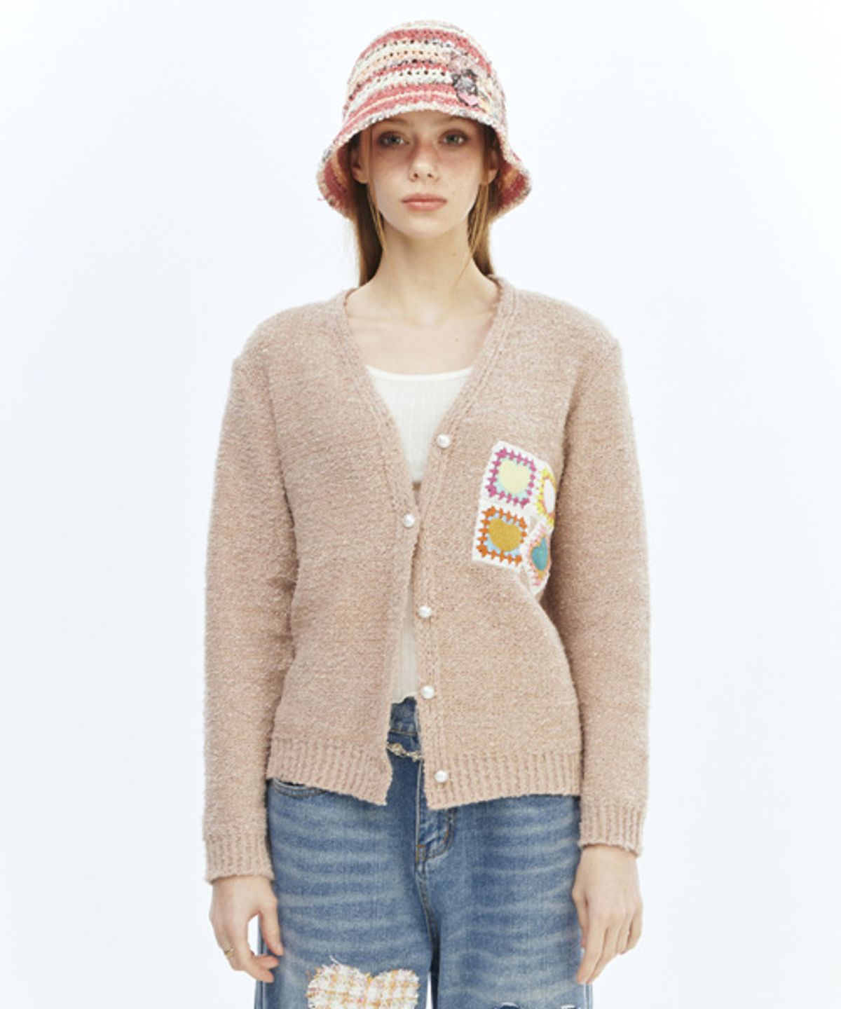 그레이티스트(THE GREATEST) Patch Cardigan Beige
