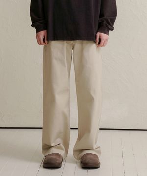 DEN0602 Extra Wide Cotton Pants (Light Beige)