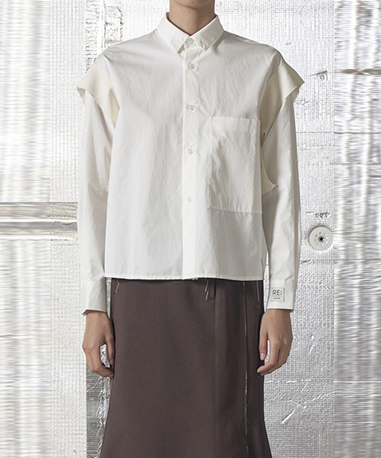 Selvedge Patched Oversized shirts _RQSAS24500IVX