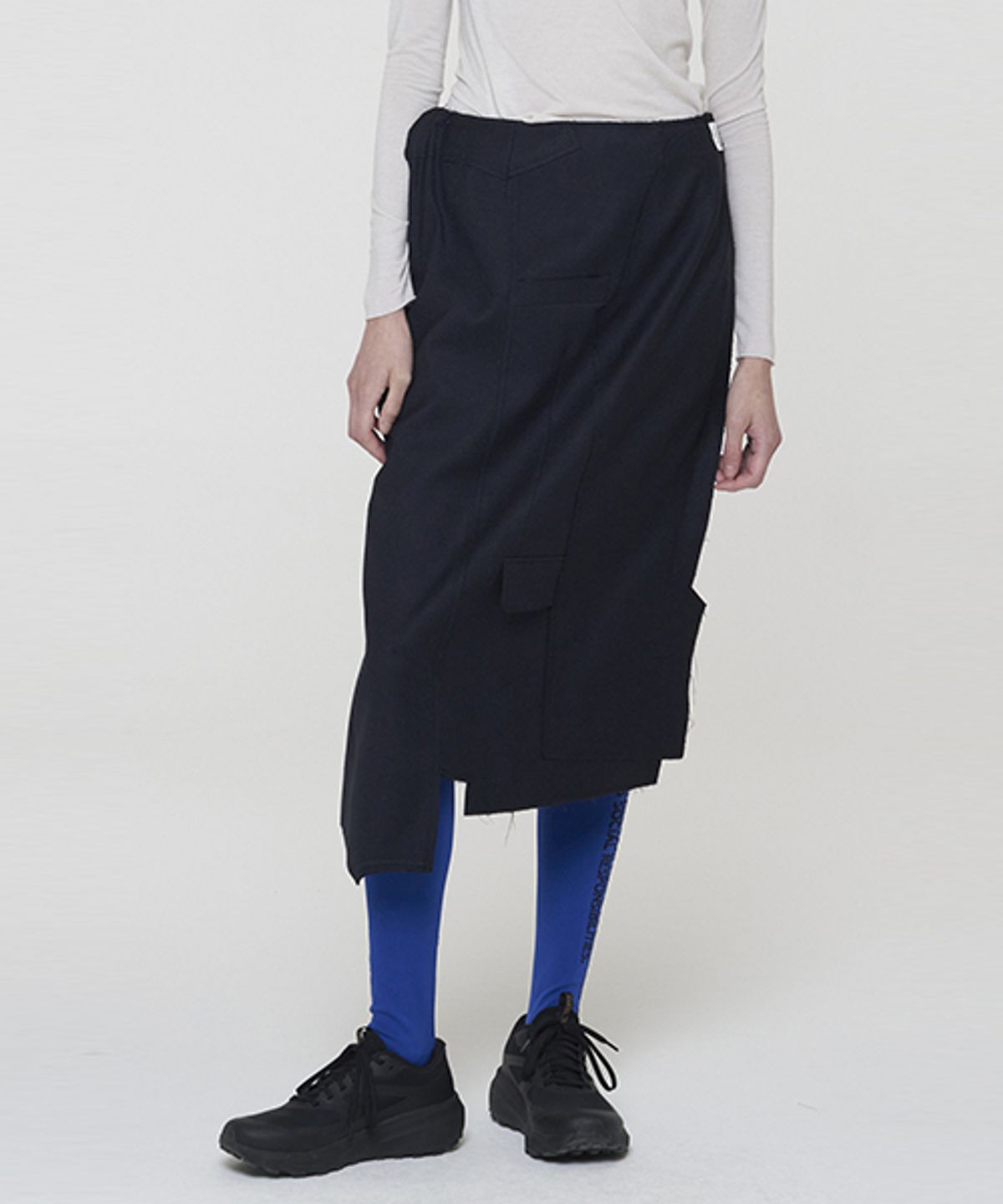 래코드(RECODE) Puzzle Midi Skirt_RQKAM24526BKX