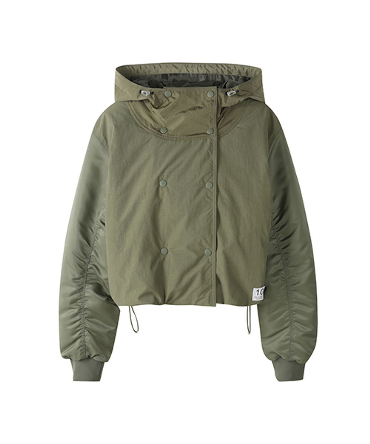 래코드(RECODE) Two Buttons Midi Hoodie Jumper_RQUAS24505KHX