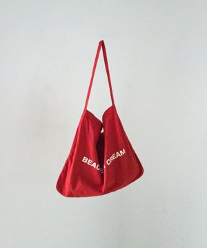 SIMPLE LOGO WASHING ECO BAG-RED