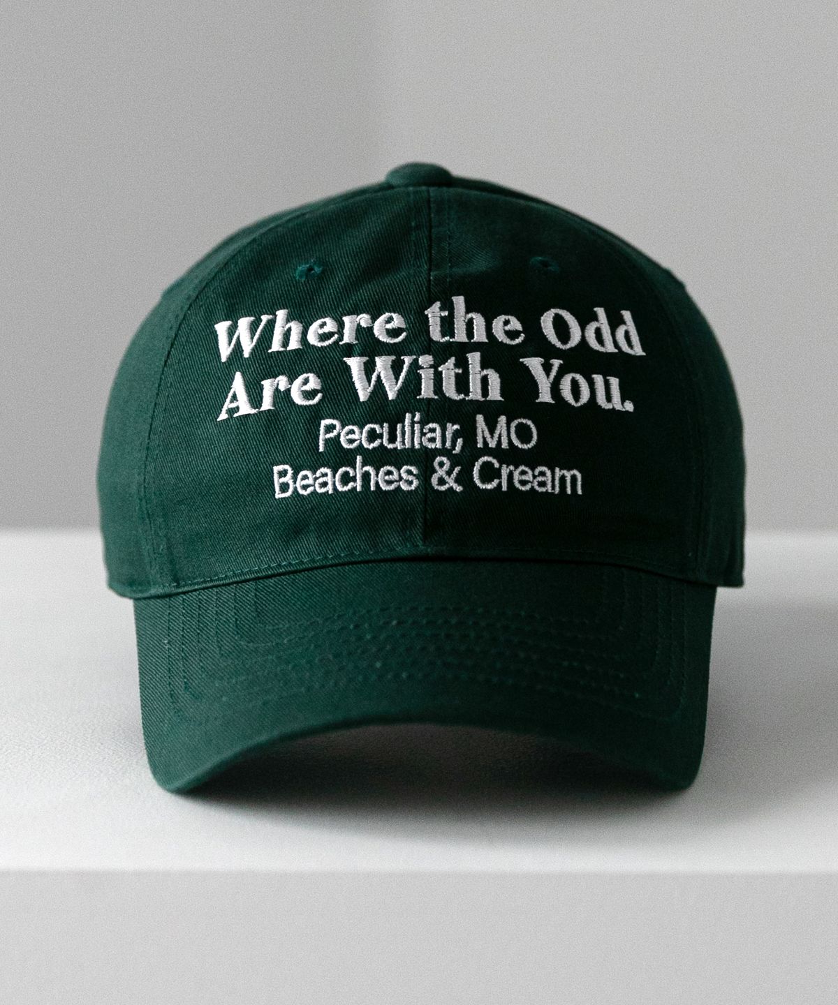비치스앤크림(BEACHESANDCREAM) PECULIAR. MO BALL CAP-DARK GREEN