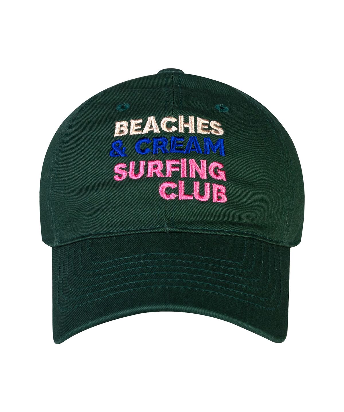 비치스앤크림(BEACHESANDCREAM) SURFING CLUB BALL CAP-DARK GREEN