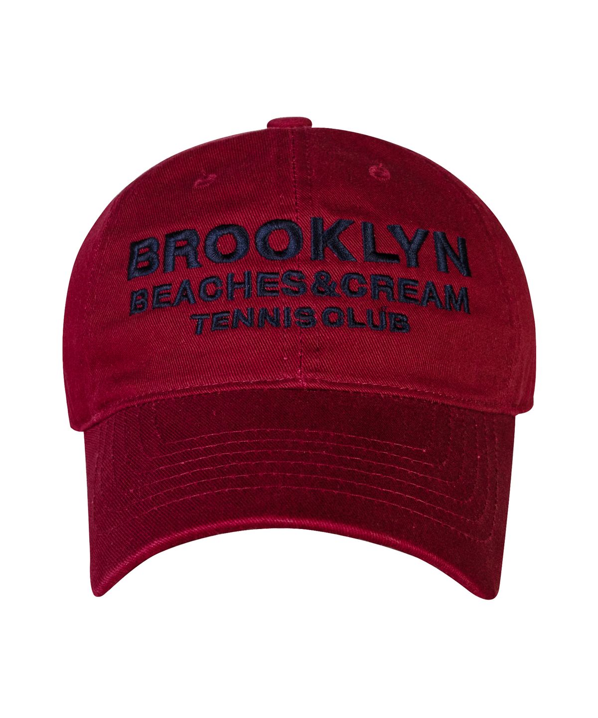 비치스앤크림(BEACHESANDCREAM) BROOKLYN TENNIS CLUB BALL CAP-BURGUNDY
