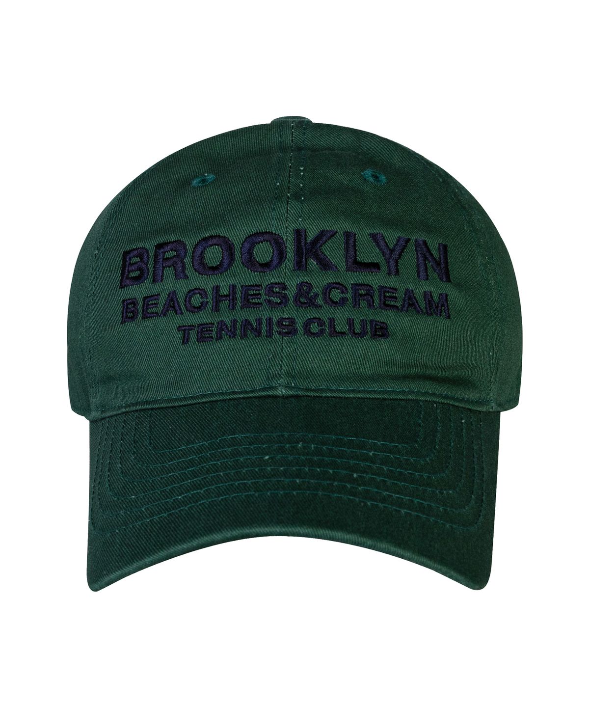 비치스앤크림(BEACHESANDCREAM) BROOKLYN TENNIS CLUB BALL CAP-DARK GREEN