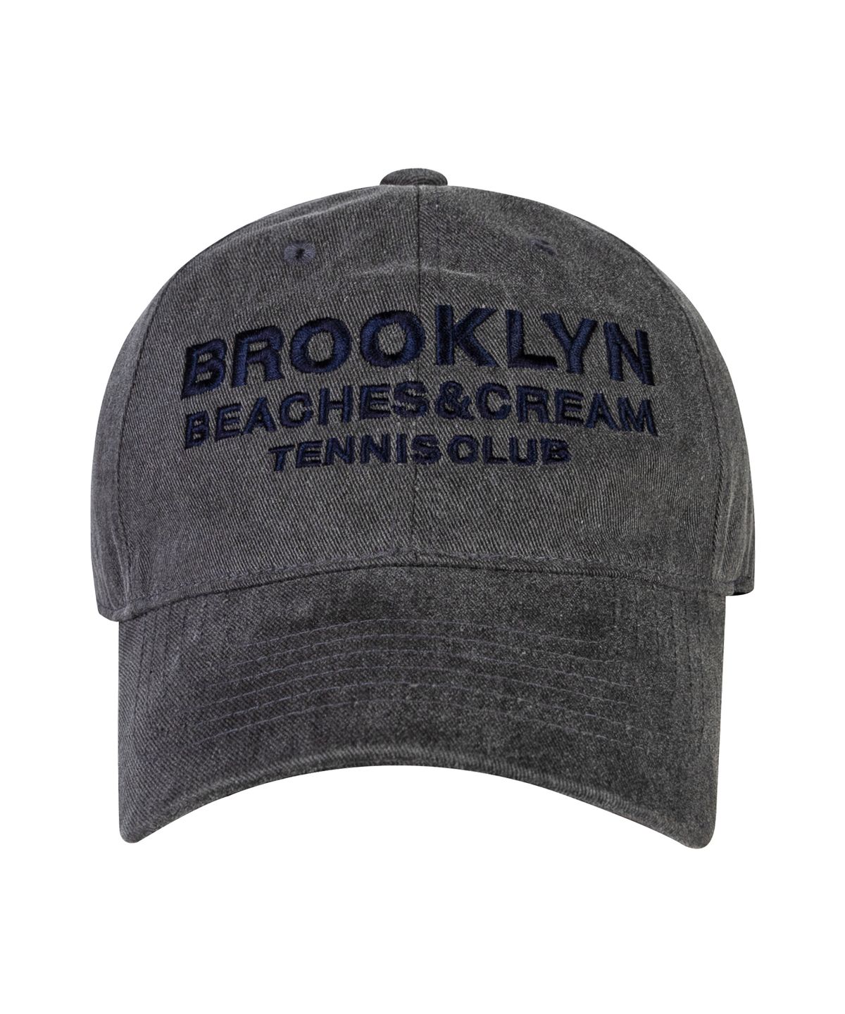 비치스앤크림(BEACHESANDCREAM) BROOKLYN TENNIS CLUB PIGMENT BALL CAP-CHARCOAL