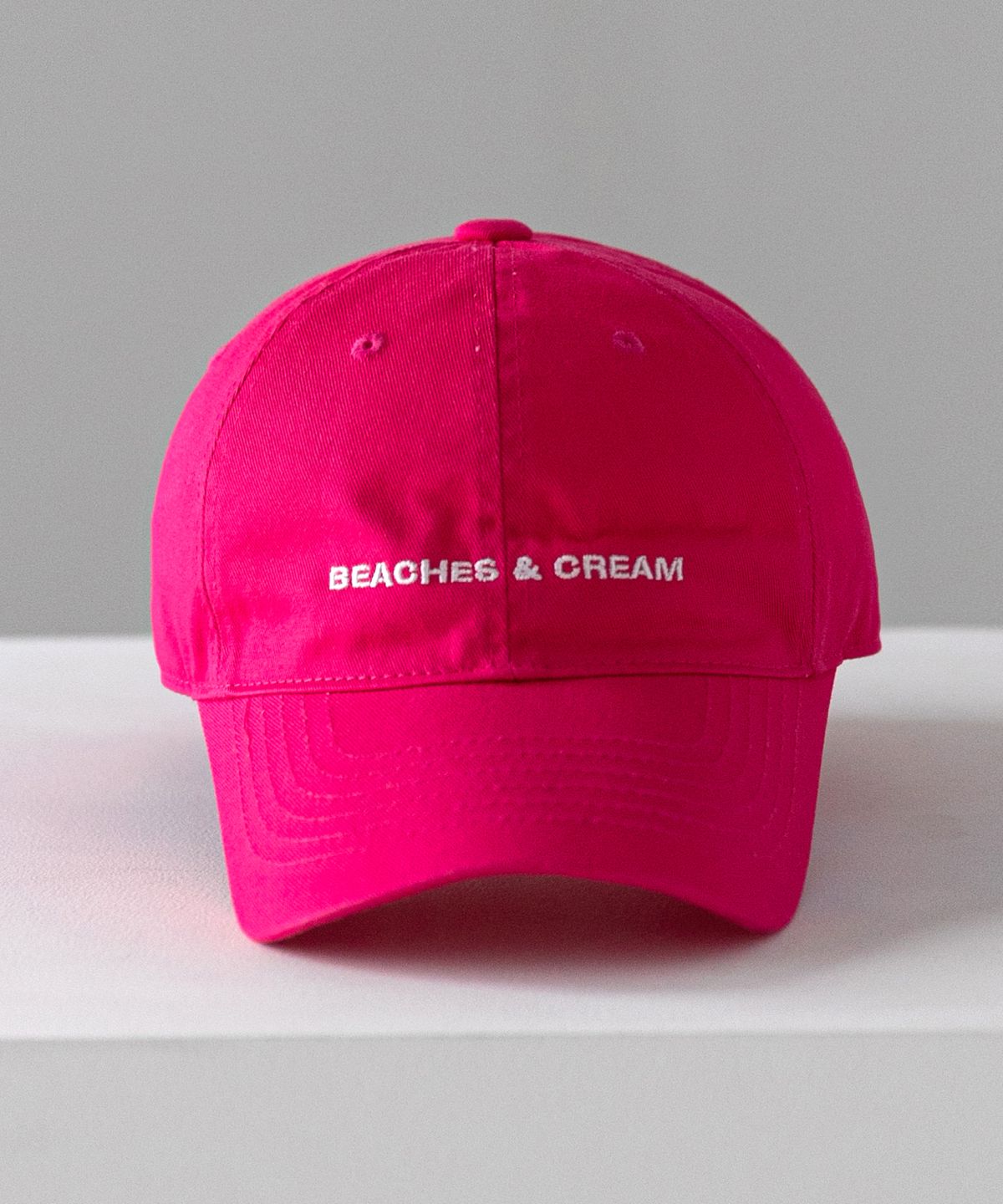 비치스앤크림(BEACHESANDCREAM) SMALL LOGO BALL CAP-HOT PINK