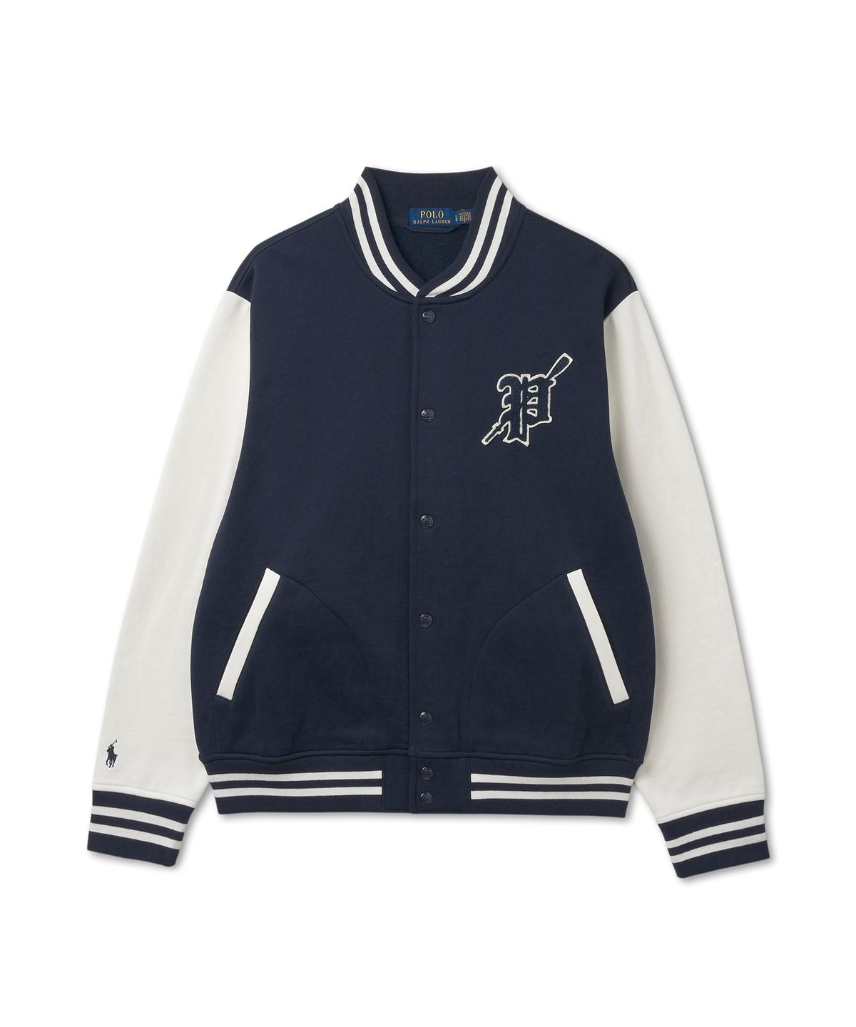 폴로 랄프 로렌(POLO RALPH LAUREN) 플리스 베이스볼 재킷 - 네이비