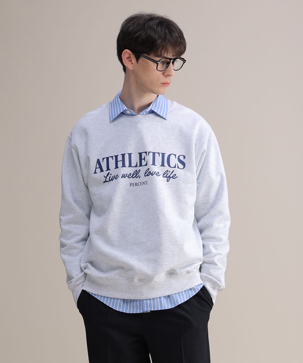 이십오퍼센테이지(25PERCENTAGE) 25P 에슬레틱 로고 스웨트셔츠 25B41309WM