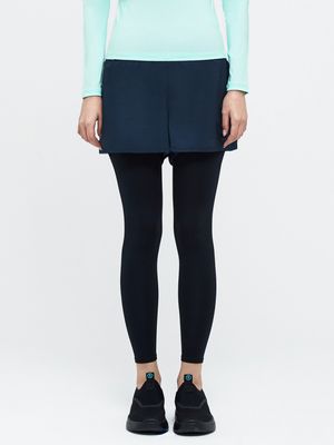 우먼 에센셜 허리밴드 9부 레깅스 쇼츠 네이비 (B4SWWLP003NAV)