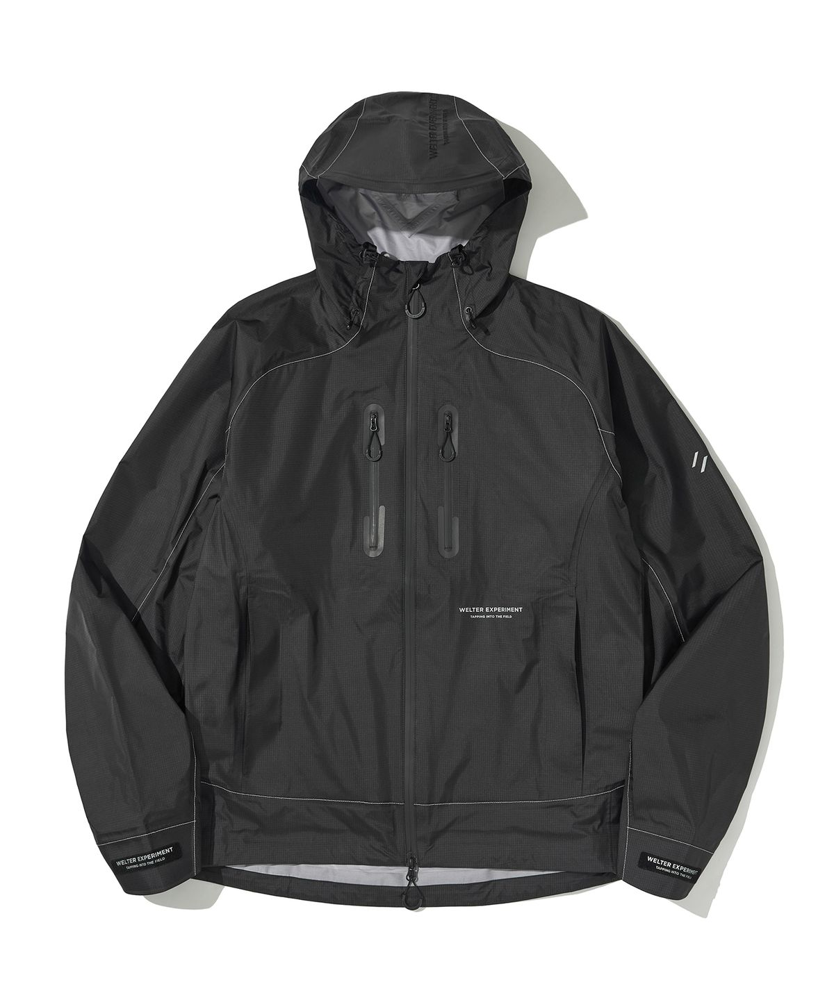 웰터 익스페리먼트(WELTER EXPERIMENT) 3LAYER REFLECTIVE STITCH JACKET_BLACK_WOL055