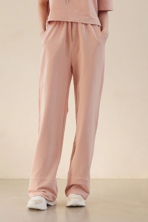 엔타르티카 세미 와이드 스웻 팬츠 핑크