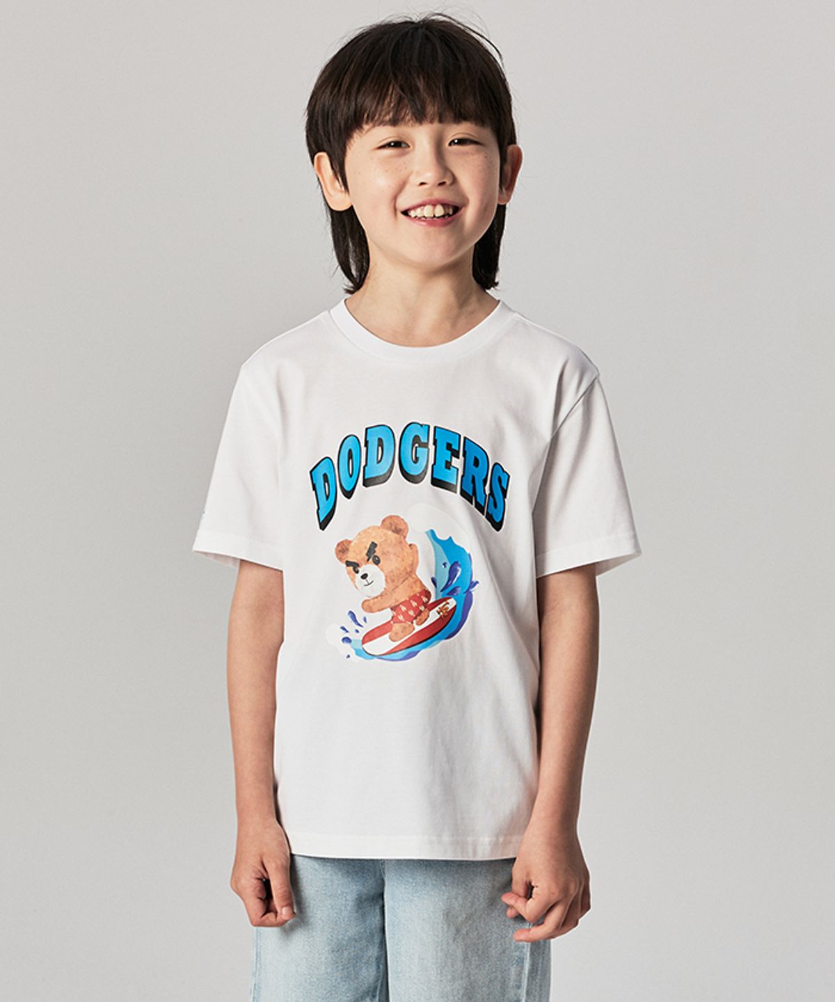 엠엘비 키즈(MLB KIDS) 메가베어 그래픽 반팔 티셔츠 LA (White)