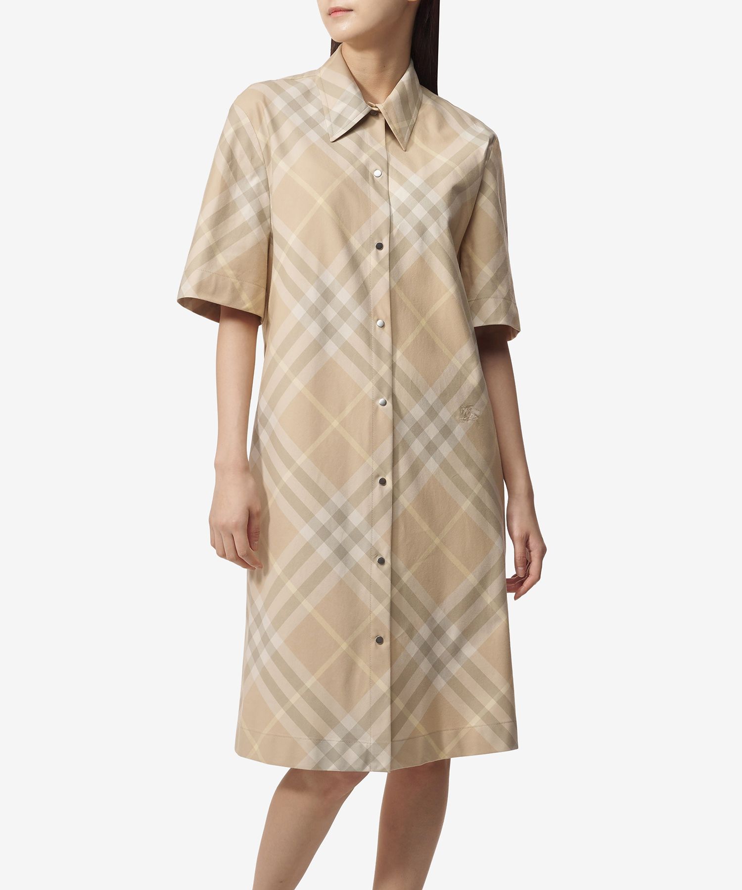 ★Burberry★ Check Cotton Relaxed Fit One Piece Flax 8083547 MUSINSA | BURBERRY Check Cotton Relaxed Fit One Piece - Flax