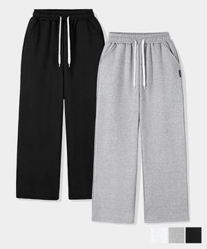 [2PACK] 와이드핏 트레이닝 밴딩 팬츠(3컬러) [논기모 or 기모]