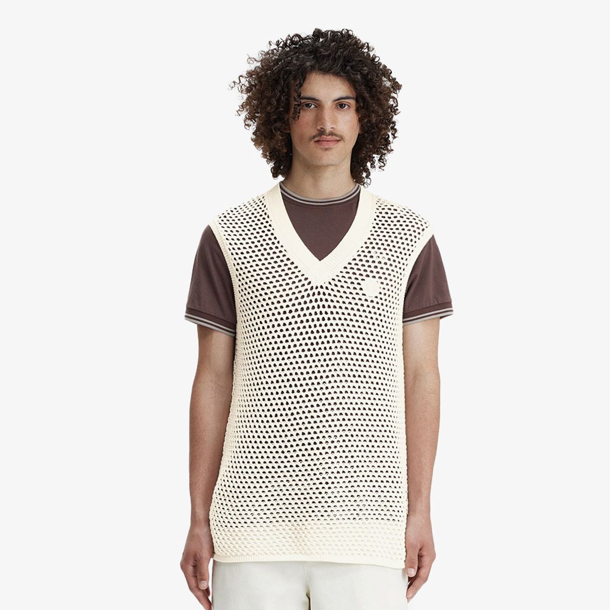 프레드페리(FRED PERRY) [Sharp] 레이스 브이넥 슬리브리스 니트(560) AFPM2417851-560
