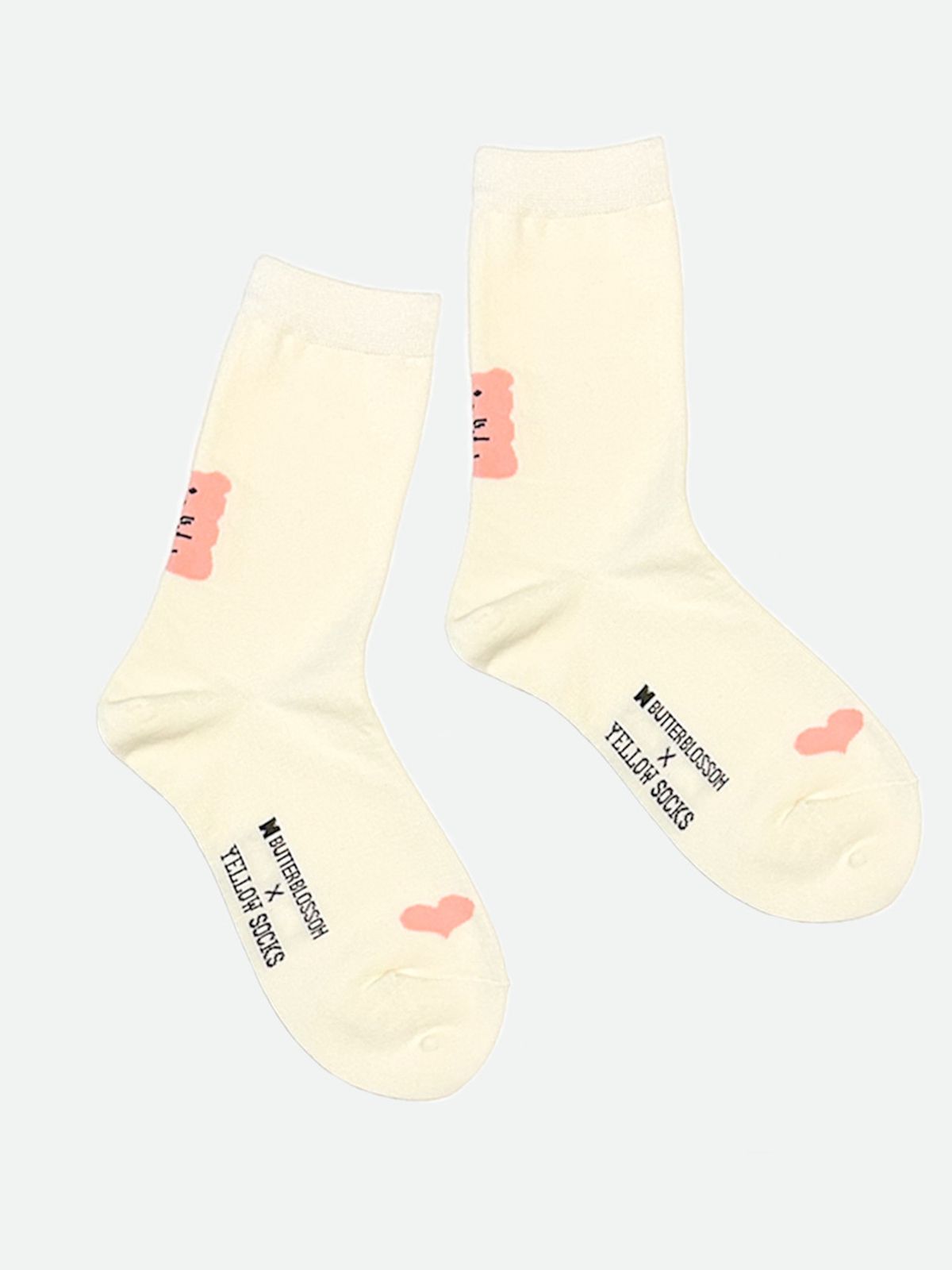 옐로우삭스(YELLOWSOCKS) [옐로우삭스X버터블라썸] 뒷 포인트 크림핑크