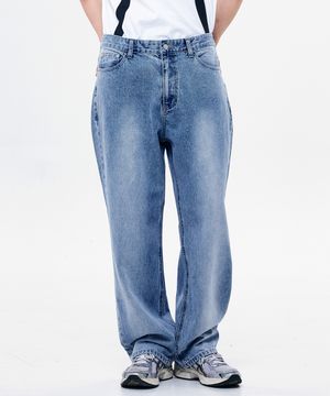 라파엘 와이드 브러쉬드 청바지 GJADP91 (LIGHT BLUE)