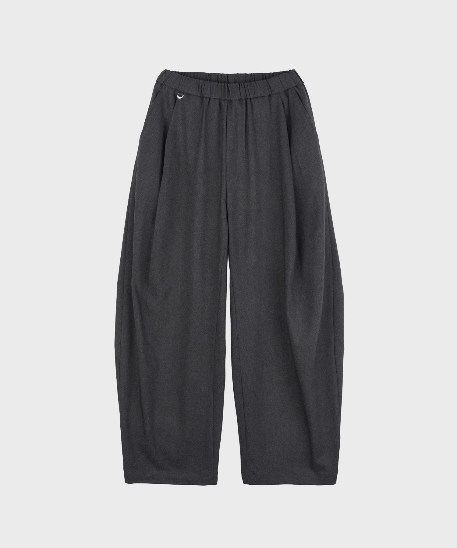 MUSINSA | LIEU HOMME Curved wide banding pants_Charcoal