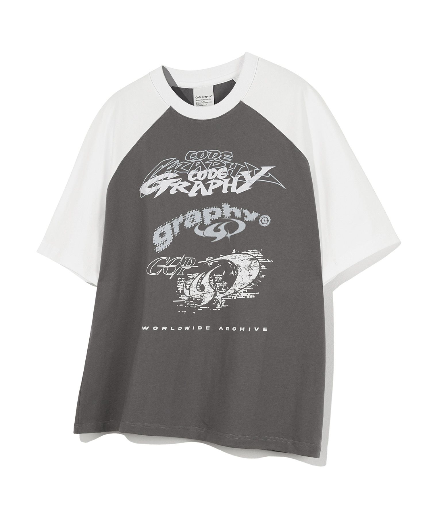 ★25SS新作★CODEGRAPHY★VINTAGE WAVE RAGLAN T-SHIRT MUSINSA | Codegraphy Raglan Jersey Short Sleeve T-Shirt_White